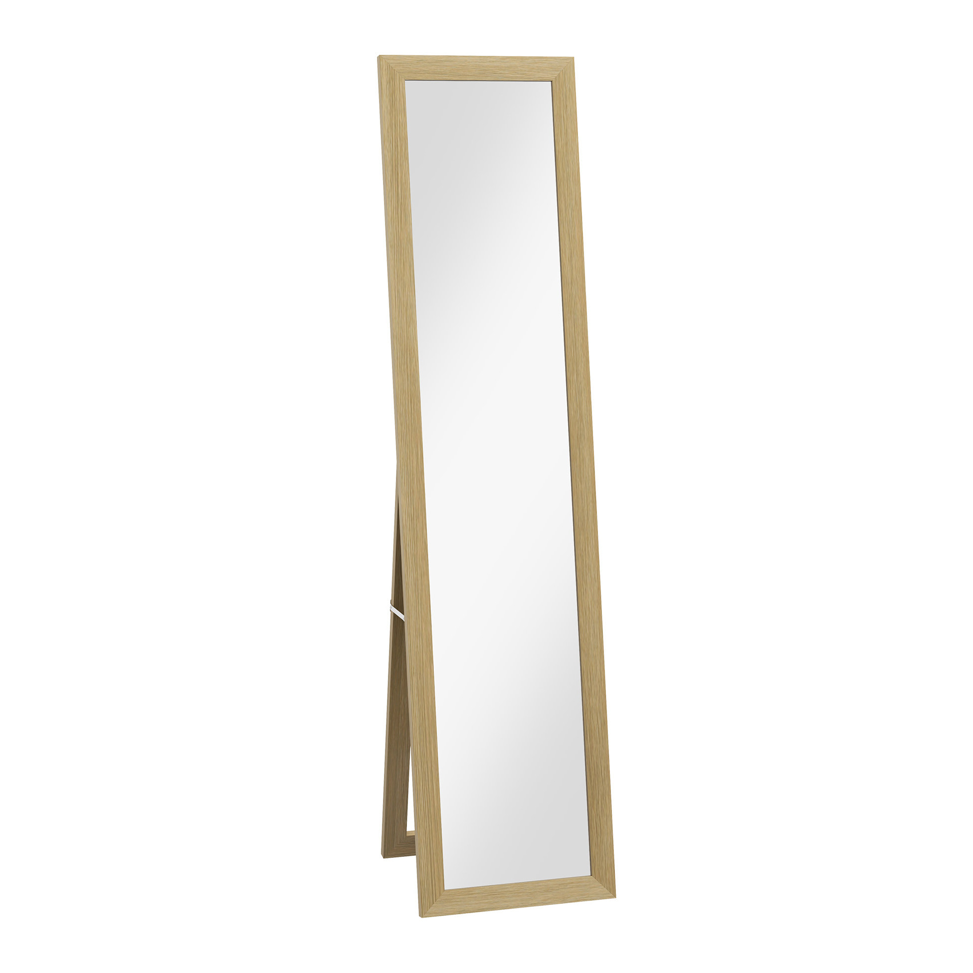 Espejo de Cuerpo Entero 37x155 cm Espejo de Pie Espejo de Pared Forma Rectangular con Marco de Madera Decorativo para Salón Dormitorio Pasillo Roble