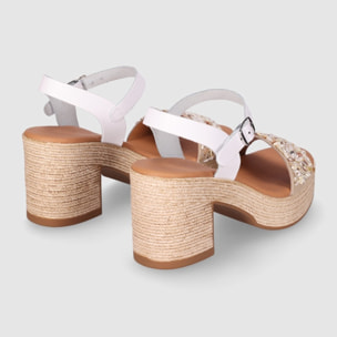 Sandalias de Piel - Blanco - Tacón: 5 cm