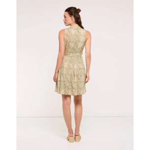 Vestido Corto con Lazo Caqui - Biera