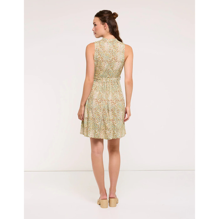 Vestido Corto con Lazo Caqui - Biera