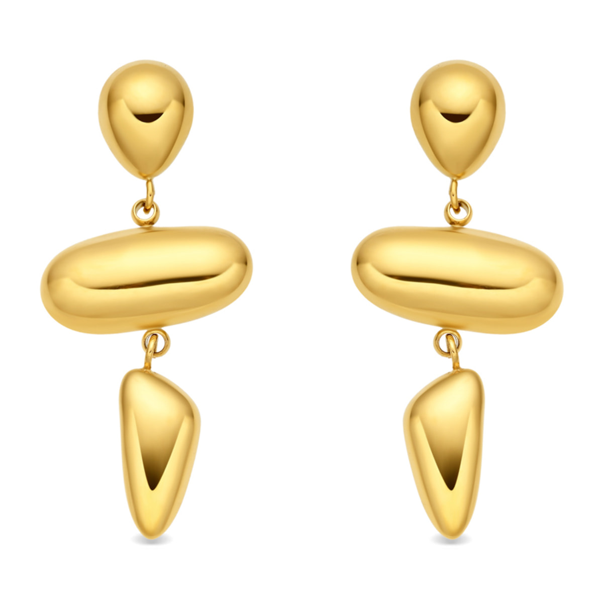 Pendientes Over acabado oro amarillo 18k