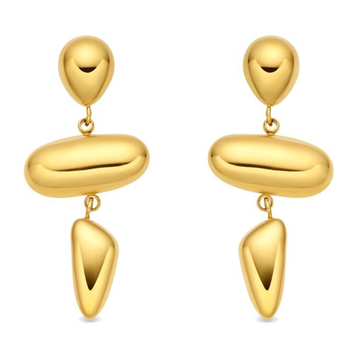 Pendientes Over acabado oro amarillo 18k