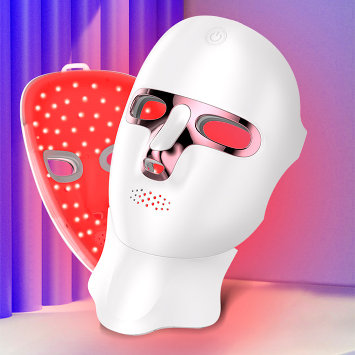 Maschera facciale senza fili con trattamento di luminoterapia a 7 colori. Viso e collo.