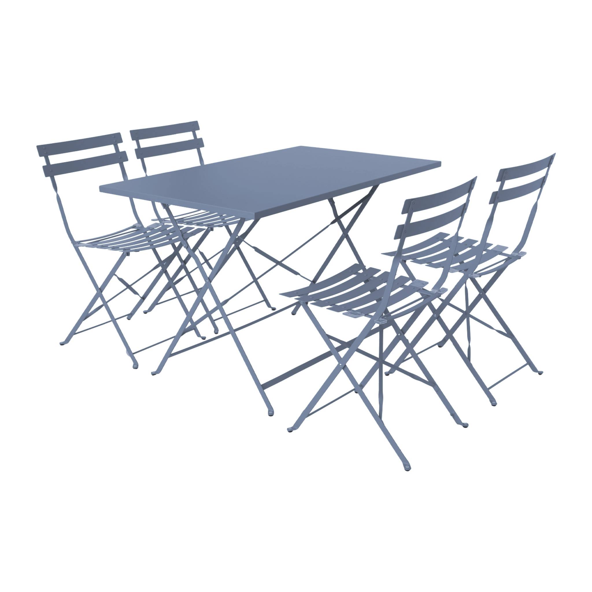 Table de jardin bistrot pliante métal + 4 assises EMILIA
