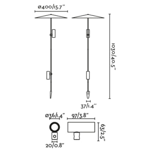 CLAP 1030 Piquet noir 2x6W 3000K 38º avec écran