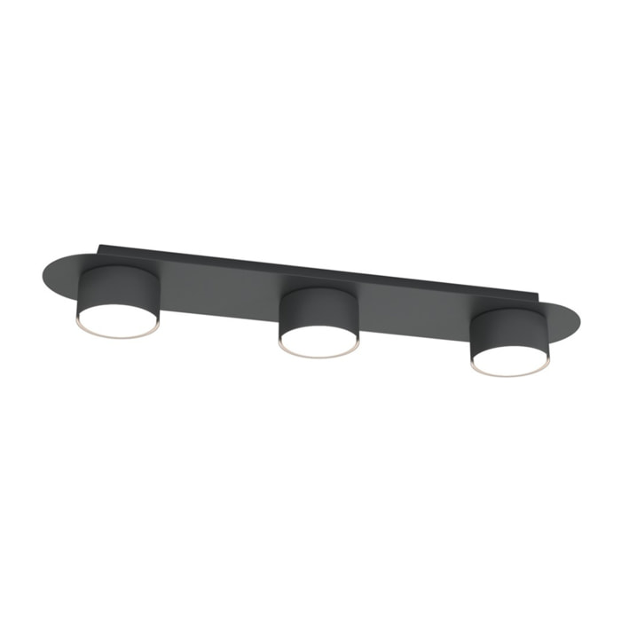 Lampada a sospensione Diaz minimalista in acciaio nero opaco