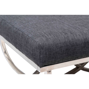 Pie De Cama Inox. Cromo Lino Negro 142x46x46 Cm