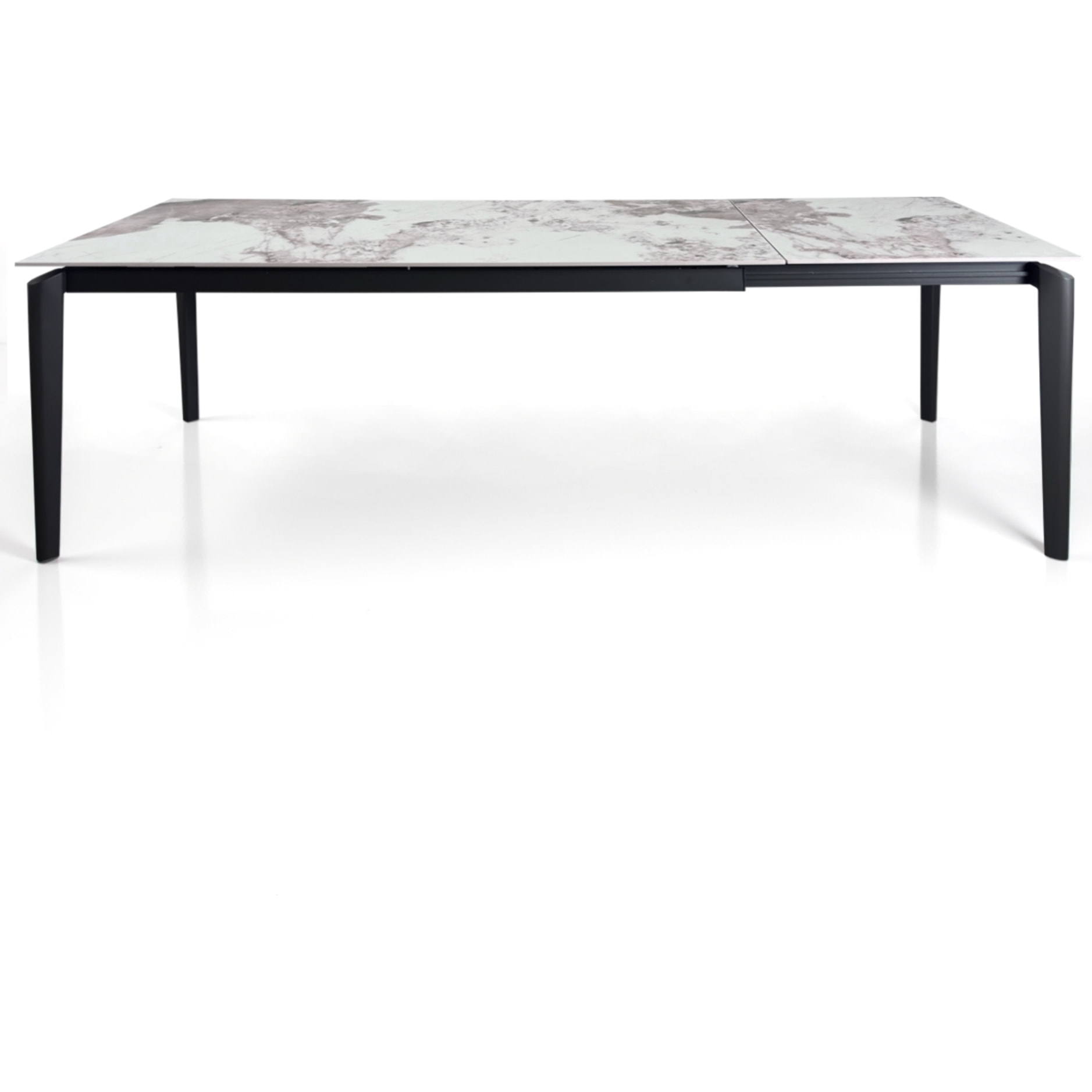 Table à manger extensible Tomasucci WIDE, en céramique, marbre onyx, gris, 160/220 × 90 × 77,5 cm