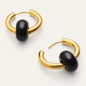 Orecchini Carmen True Black Acciao Placcato Oro