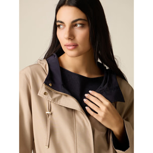 Oltre - Parka reversibile in nylon con cappuccio - Blu