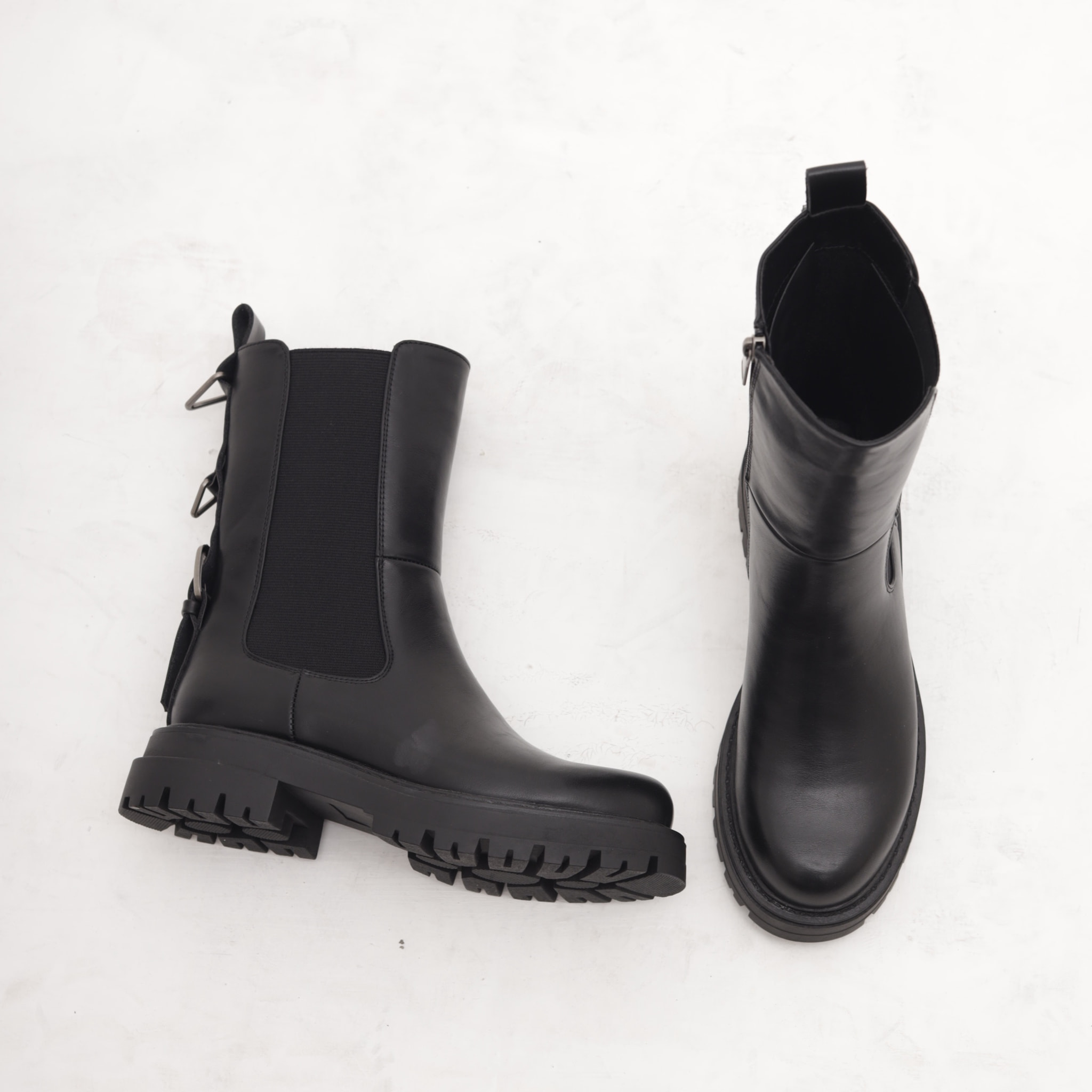 STIVALETTO ELASTICO E ZIP NERO