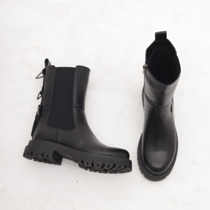 STIVALETTO ELASTICO E ZIP NERO