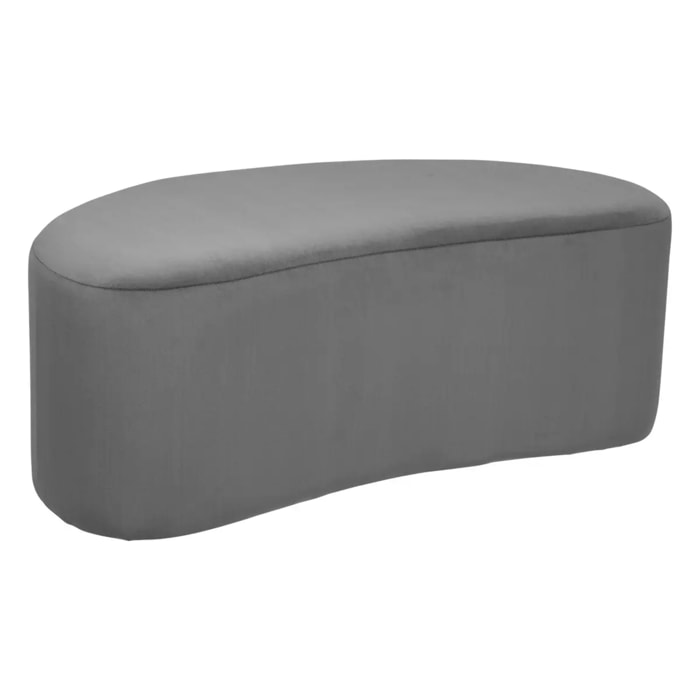 Banc "Malone" en velours 98x51cm gris foncé