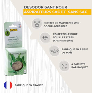 Lot de 4 sachets de parfum pour aspirateur odeur menthe/eucalyptus TopFilter