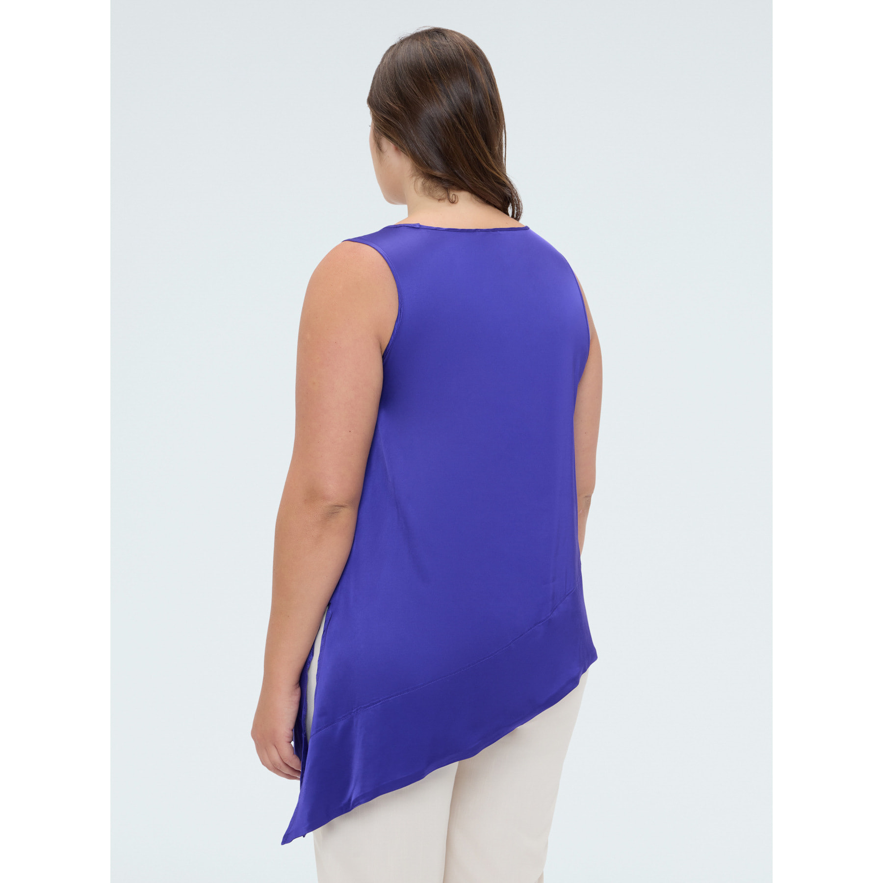 Fiorella Rubino - Top in raso con orlo asimmetrico - Viola