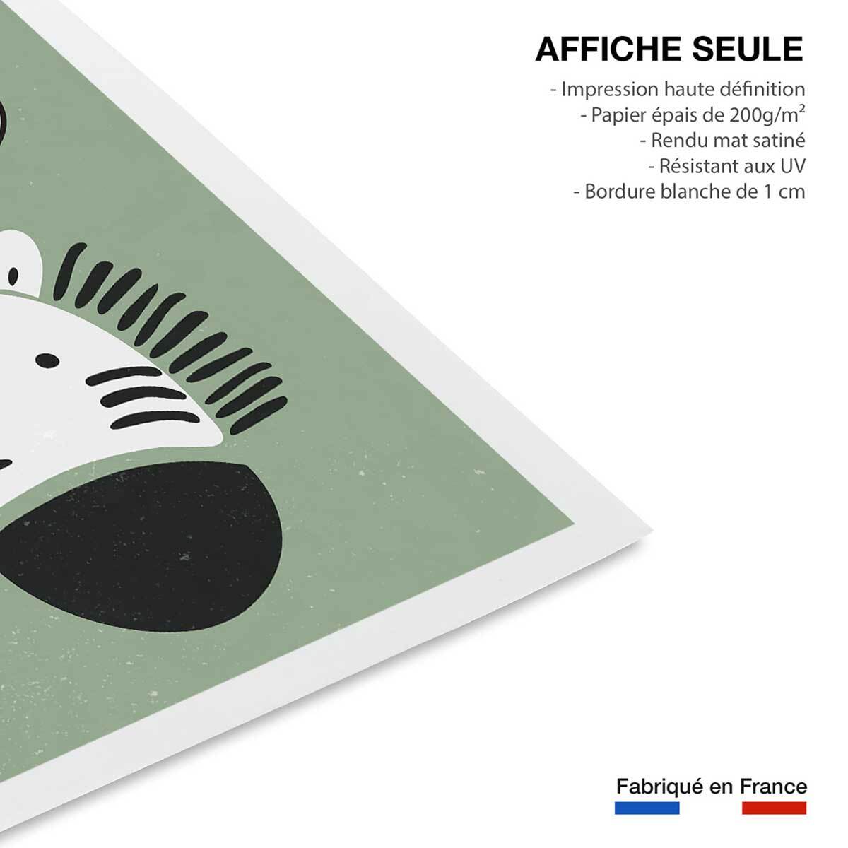 Affiche enfant zebre Affiche seule