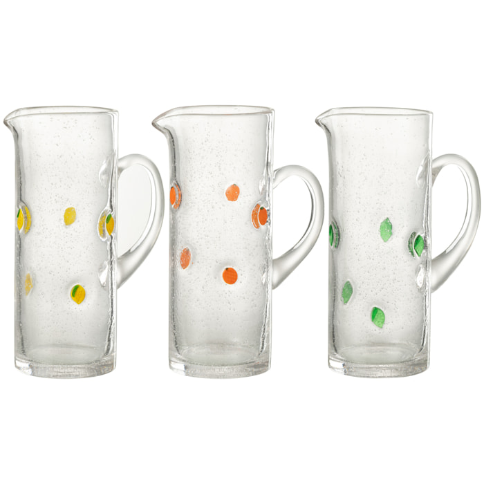 J-Line Carafe Agrumes Verre Mix Assortiment De 3
