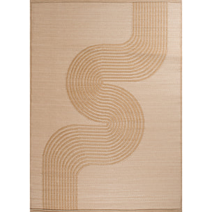 CAPRI - Tapis d'extérieur à motif vague - Beige