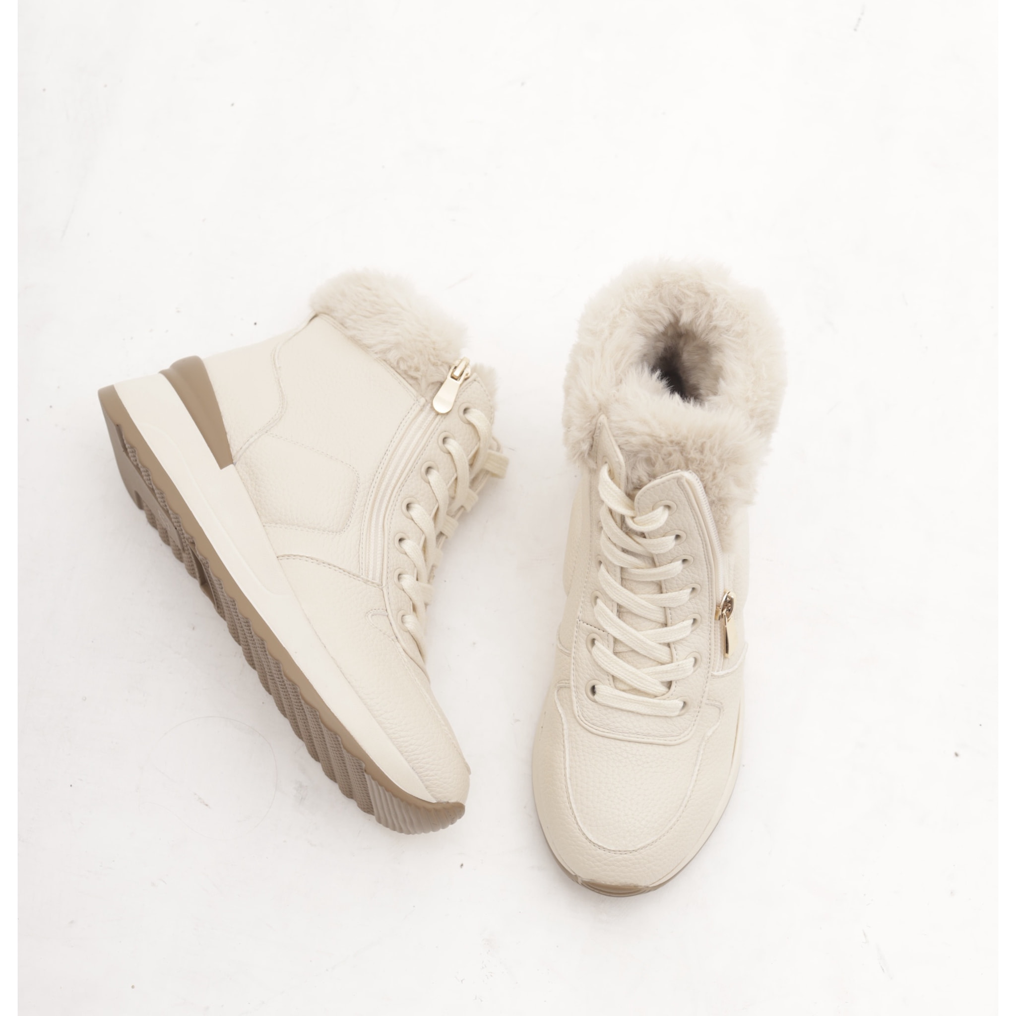 STIVALETTO SNEAKERS ZIP BEIGE