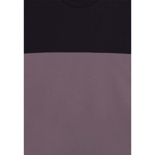 T-shirt colour block con stampa sulla spalla