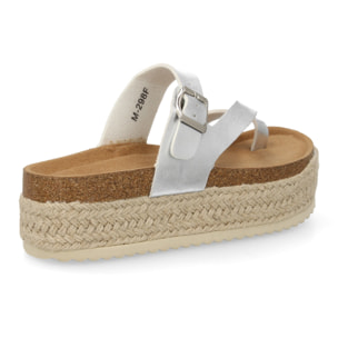 Sandalia plataforma cómoda mujer cierre hebilla