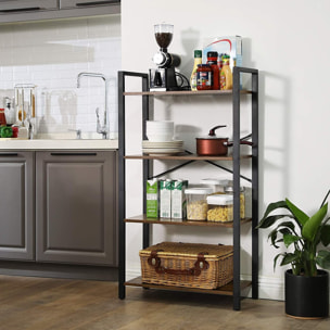 Libreria industriale a 4 ripiani in stile rustico LLS60BX