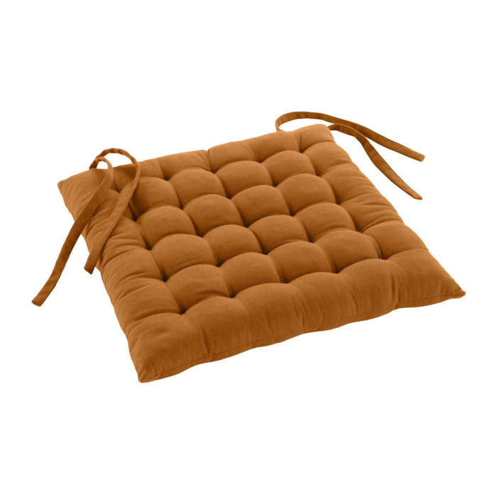 Assise matelassée en coton et polyester recyclé - Marron Clair
