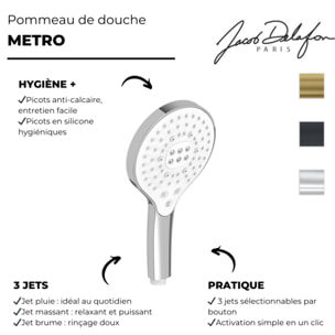 Pommeau de douche 3 jets Metro signature chromé