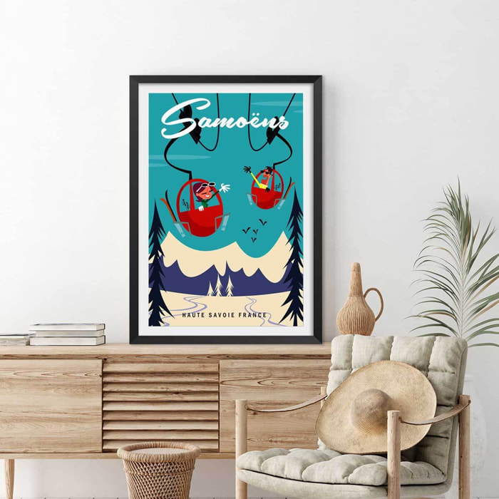 Poster ski à samoens Affiche seule