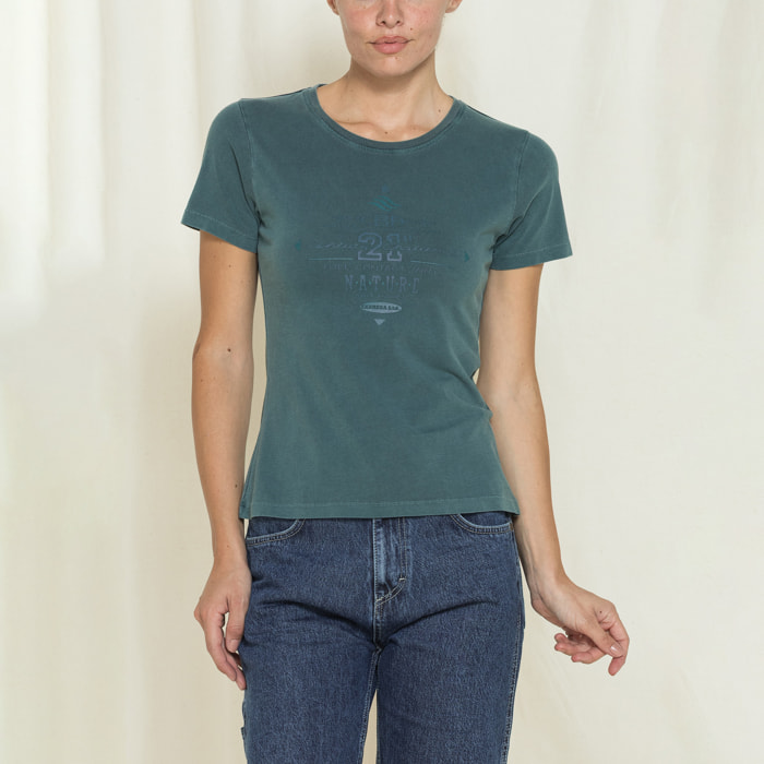 T-SHIRT GIROCOLLO CON STAMPA REPLICA