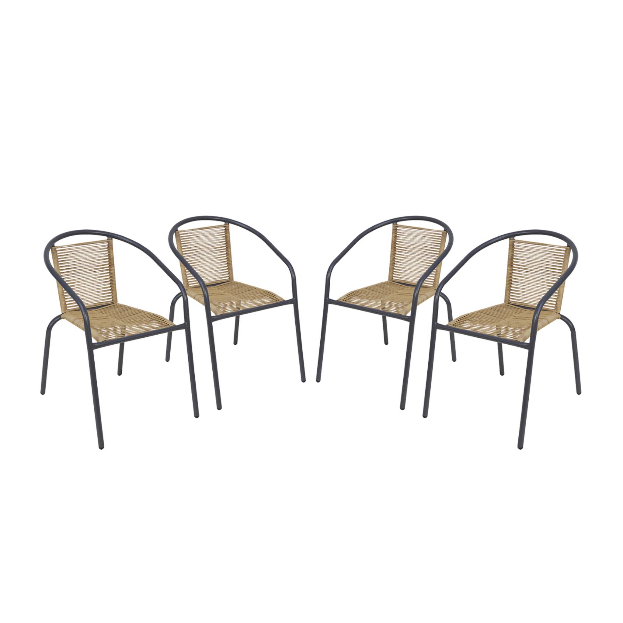 Fauteuil de jardin acier et résine (lot de 4) TONALA