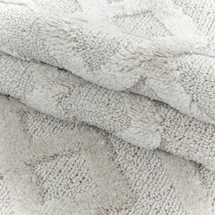 PISA - Tapis de salon rond à motif crème - PIS4708CRE