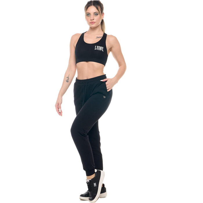 Leone Pantalón deportivo básico con puños