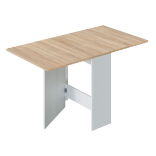 Mesa de comedor Fly Blanco Artik (Blanco Mate) - Roble Canadian