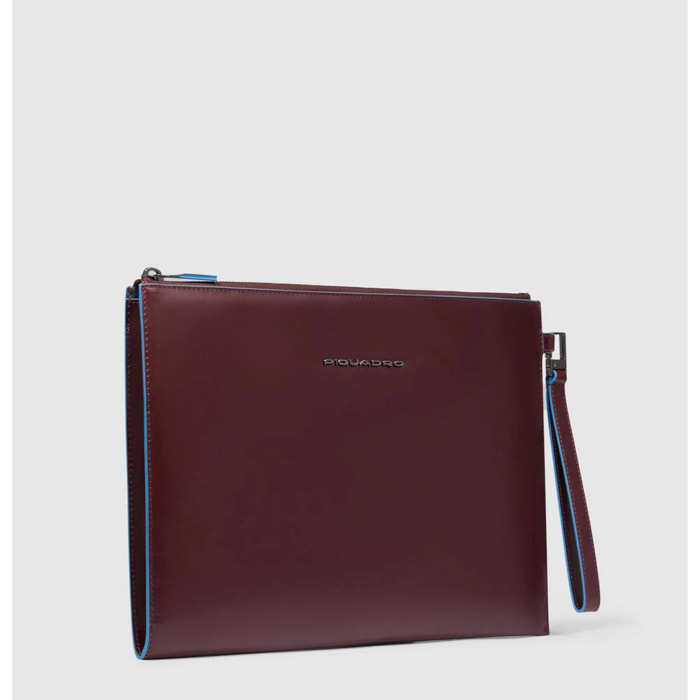 Piquadro Pochette porta iPad® in pelle con polsiera rimovibile e tasca per AirPods®