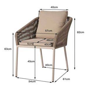 Chaise de jardin avec accoudoirs Cyprus beige Kare Design