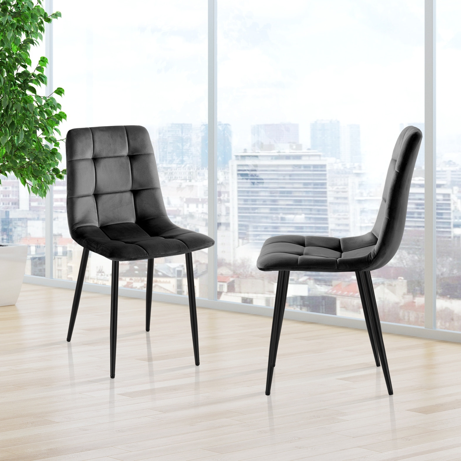 Tomasucci Lot de 4 Chaises FAFFY BLACK