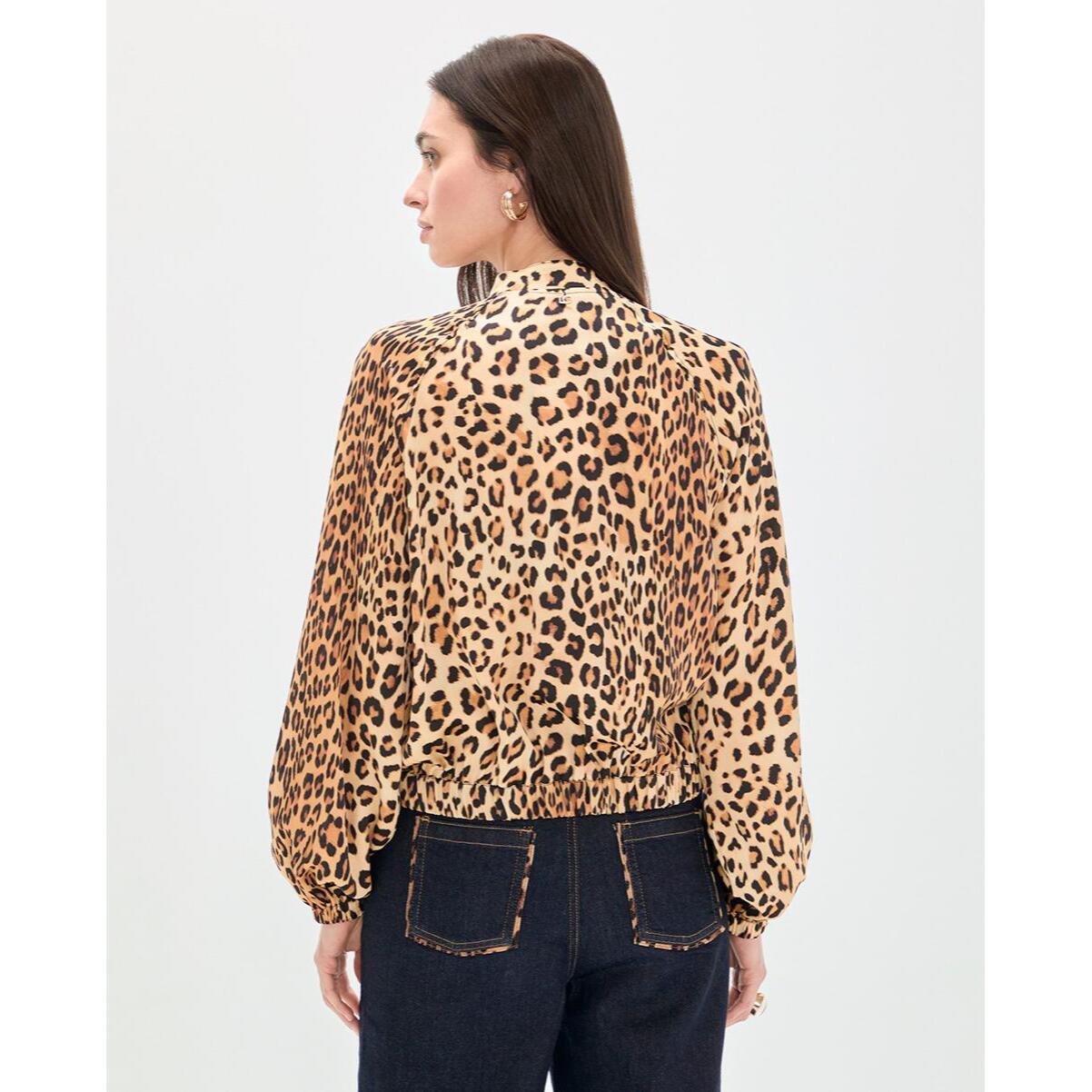 bomber in raso con stampa