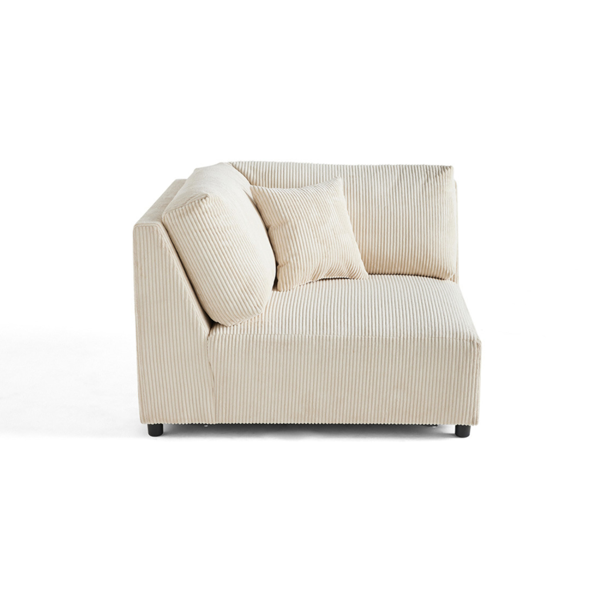 Garance - module d'assise d'angle réversible - en velours côtelé - Beige