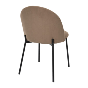Lot de 4 Chaises - HOME DECO FACTORY - Jules - Côtelées - Taupe