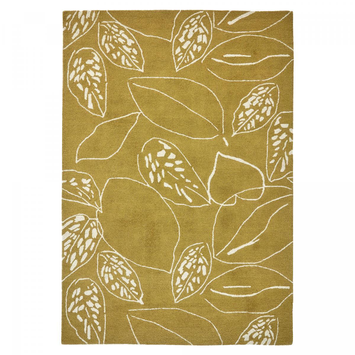 Tapis salon et chambre fait à la main en laine motif floral CHICDOUE