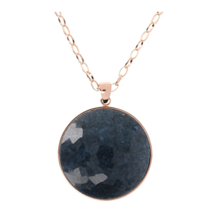 Collana Lunga con Maxi Pendente in Pietra Naturale Sfaccettata Agata Bianca