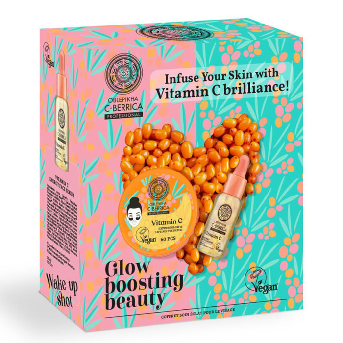 OBLEPIKHA C-Berrica à la Vitamine C - Coffret Sérum Énergisant 30 ml + 60 Patchs Regard