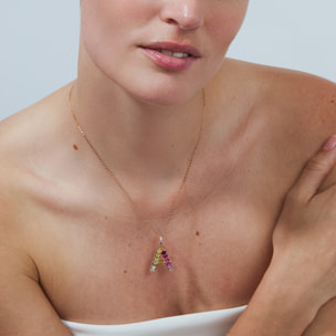 Collar A acabado oro rosa 18k