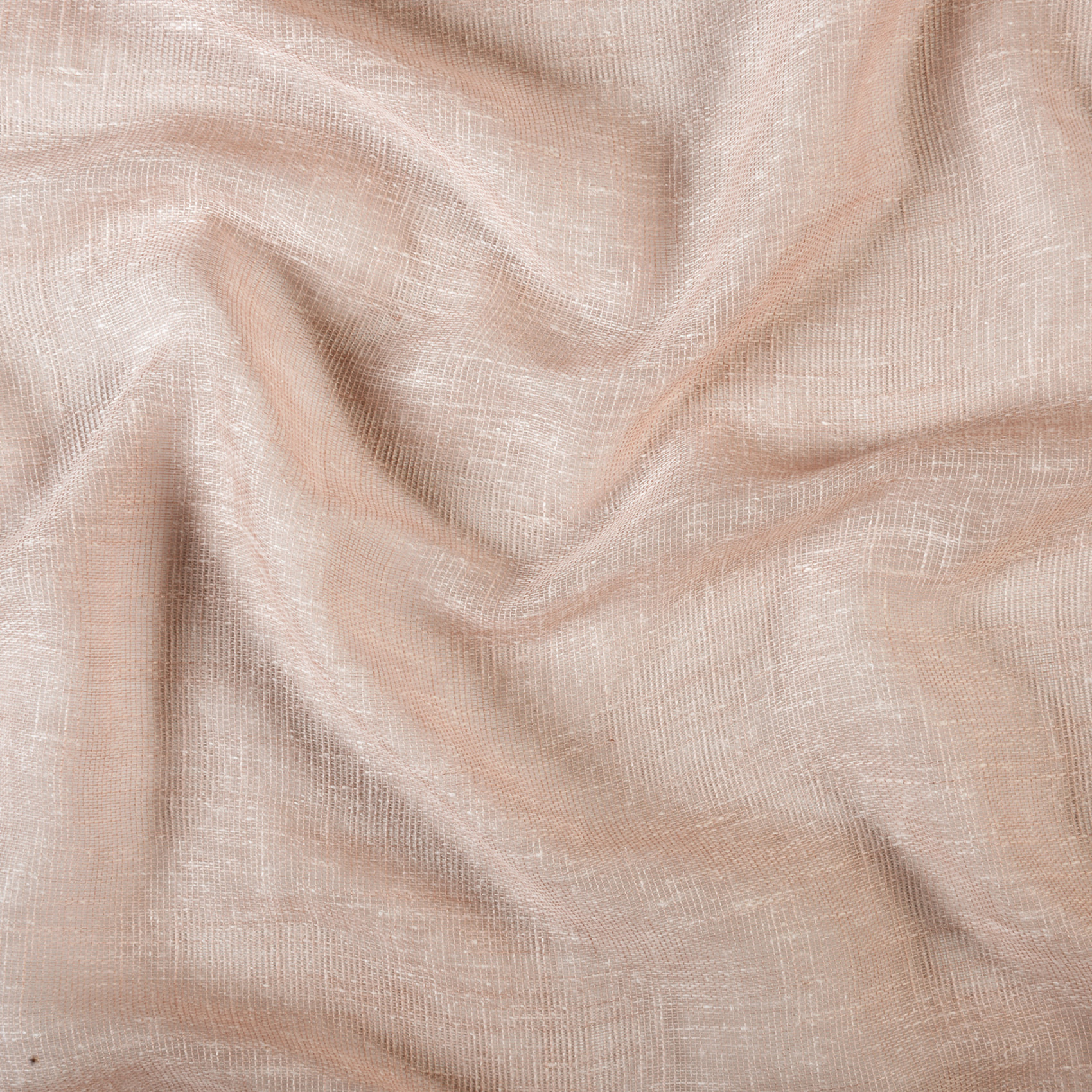 Voilage en polycoton chiné - Rose poudré