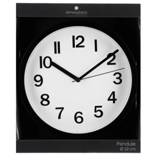 Horloge Noire en plastique D22