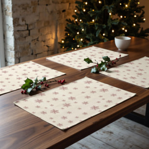 Lot de 2 sets de table anti-taches Red Snowflake