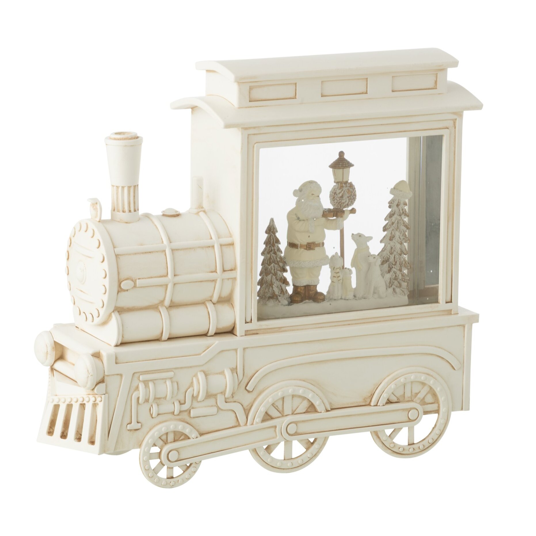 J-Line boule de neige Locomotive - plastique - blanc