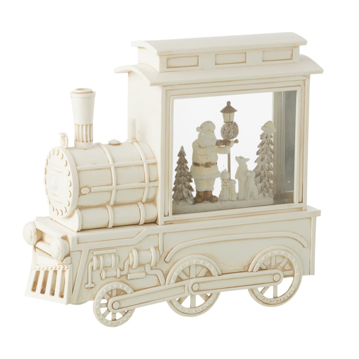 J-Line boule de neige Locomotive - plastique - blanc