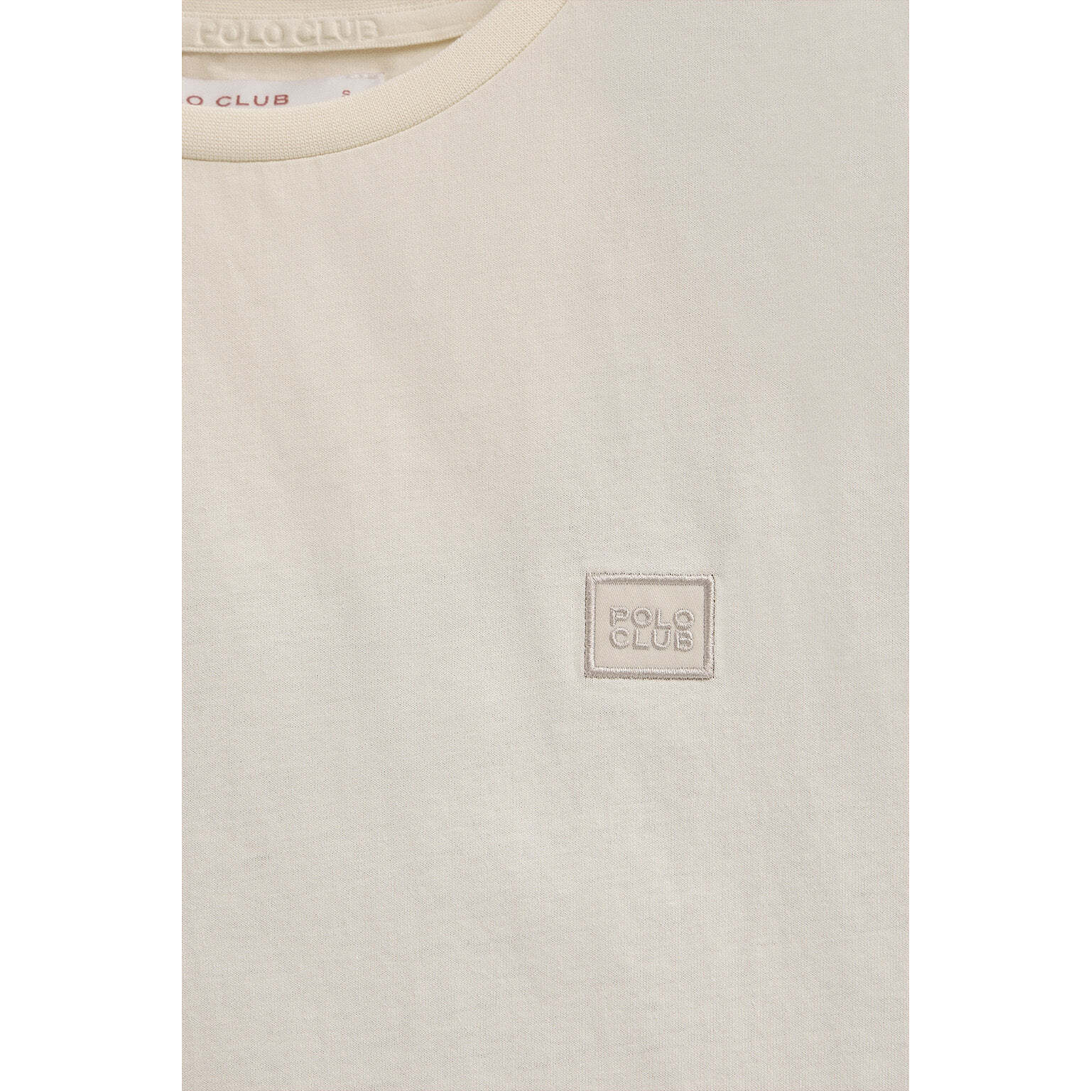 Maglietta ecrù dal fit dritto con toppa personalizzata Polo Club